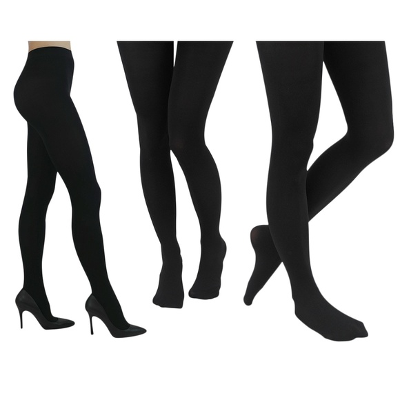 YourTights Super Opaque Black Tights Made in USA - Picture 4 of 6